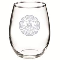 G;Ass Stemless Wine With Etched Gustavus Seal