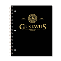 Notebook Gustavus Wordmark 1 Subject Black / Gray / White