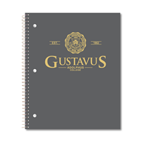 Notebook Gustavus Wordmark 3 Subject Black / Gray
