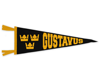 Pennant Medium Black With Gold Crowns