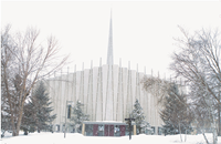 Postcard Christ Chapel winter snow falling