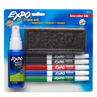 Expo Marker 4 Pkg Starter Pack W Eraser & Spray Low Odor