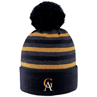 Hat Doc Marled Yarn With Cuff & Pom  Black /Gold