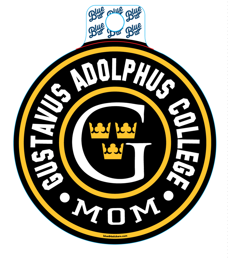Sticker Blue 84 Circle Gustavus Adolphus College  Mom (SKU 1185869077)