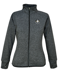 Womens Zip Up Art Embrodered Tree In Circle Black Onyx