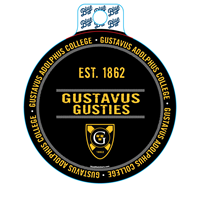 Sticker Blue 84 Gustavus Gusties Shield Est 1862 Repeat Gac In  Circle