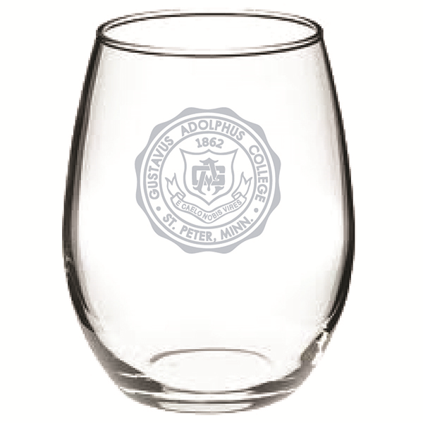 Stemless Wine Glass With Etched Gustavus Seal (SKU 1190536357)