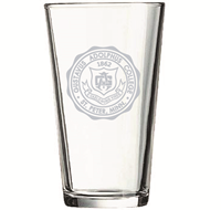 Glass Pint Etched Seal 16 Oz