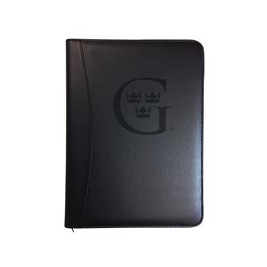 Padfolio Jardine Zipper Deboss Gustavus Adolphus College Black