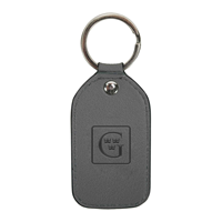 Gustavus Leather Keychain Gray