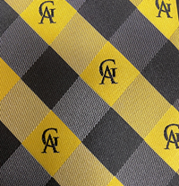 Tie (Bow) Woven Poly Plaid GA Black & Gold