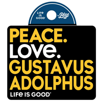 Sticker Blue 84 Life Is Good Peace Love Gustavus Adolphus