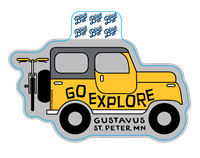 Sticker Blue 84 Go Explore Gustavus Jeep