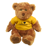 Plush Teddy Bear I Heart Gustavus Dark Brown