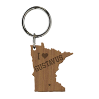 Keychain I Love Gustavus Mn Wood