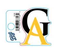 Sticker Blue 84 Interlocking GA Mini