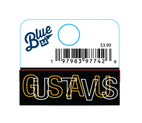 Sticker Blue 84 Gustavus Outline Black / Gold / White Mini