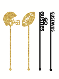 Party Sticks Football Theme Bundle Of 4 Gold / Black