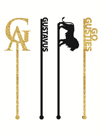 Party Sticks Gustavus Theme Bundle Of 4 Gold / Black