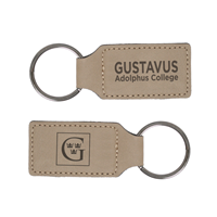 Keychain Spirit Etched Gustavus Adolphus College Tan