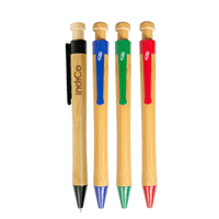 Pen Bamboo Retractable Ballpoint  4 Pk