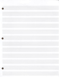 Paper Loose Music Filler Paper 12 Stave 20 Sheets