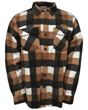 Button Up Artisans Gustavus Adolphus College Patch Flannel Black/Camel
