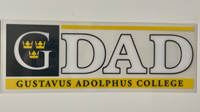 DECAL MOM/DAD/ALUMNI/GRANDMA/GRANDPA/SPORTS/ACTIVITIES GUSTAVUS ADOLPHUS COLLEGE