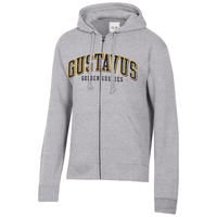 Full Zip Hood Gear For Sports Gustavus Golden Gusties Oxford Heather Gray