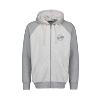 Full Zip Hood MV Sport Gustavus Adolphus College Left Chest On Ash Gray