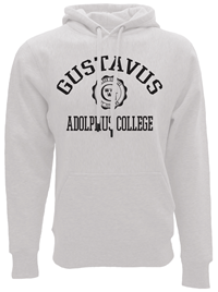 Hood Blue 84 Gustavus Adolphus College Seal Ash Heather