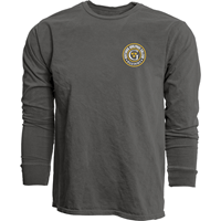 Long Sleeve Blue 84 T-Shirt Left Chest Gustavus Adolphus College Alumni Black