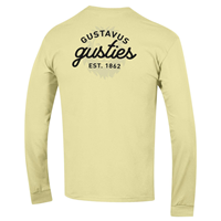 LONG SLEEVE T-SHIRT CHAMPION GUSTAVUS GUSTIES LEFT CHEST AND BACK LIGHT YELLOW