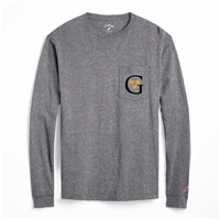 Long Sleeve T-Shirt League G & Crowns Pocket Tee Gray
