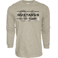 Long Sleeve T-Shirt Blue 84 Gustavus GA Est 1862 Oatmeal