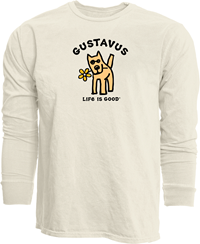 Long Sleeve T-Shirt Blue 84 Life Is Good Dog Daisy Ivory