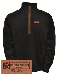 Quarter Zip Artisans Gustavus Adolphus College Leather Patch Black