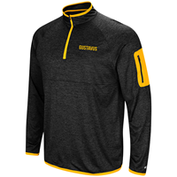 Quarter Zip Heathered Black With Gold Accents