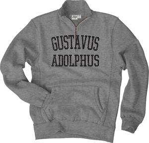 Quarter Zip Blue 84 Gustavus Adolphus Gray