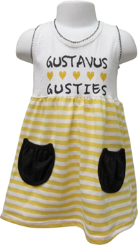 Toddler Dress W/ Stripes Black / Gold