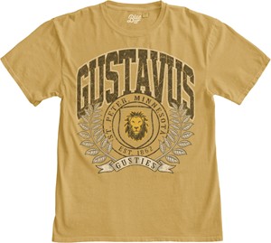 T-Shirt Blue 84 Dyed Ringspun Gustavus St Peter Mn 1862 Gusties Mustard