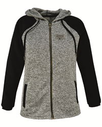 Women's Full Zip Hood Art Gustavus Adolphus College  Patch Salt & Pepper