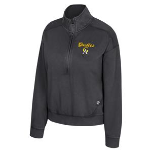 Women's Half Zip Colosseum Washed Fleece Gusties GA Black