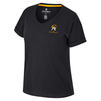 Women's T-Shirt Colosseum V-Neck GA Gusties Heart Black